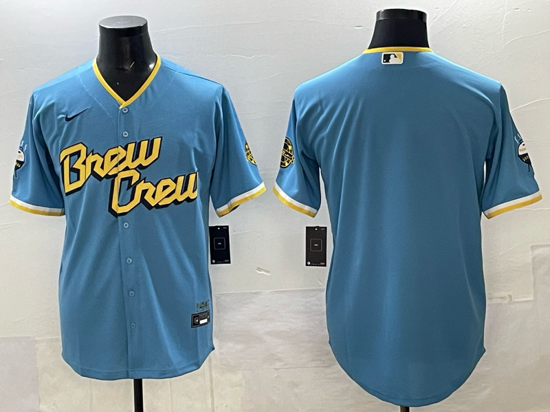 Men Milwaukee Brewers blank blue Nike MLB 2025 Jersey 006->milwaukee brewers->MLB Jersey